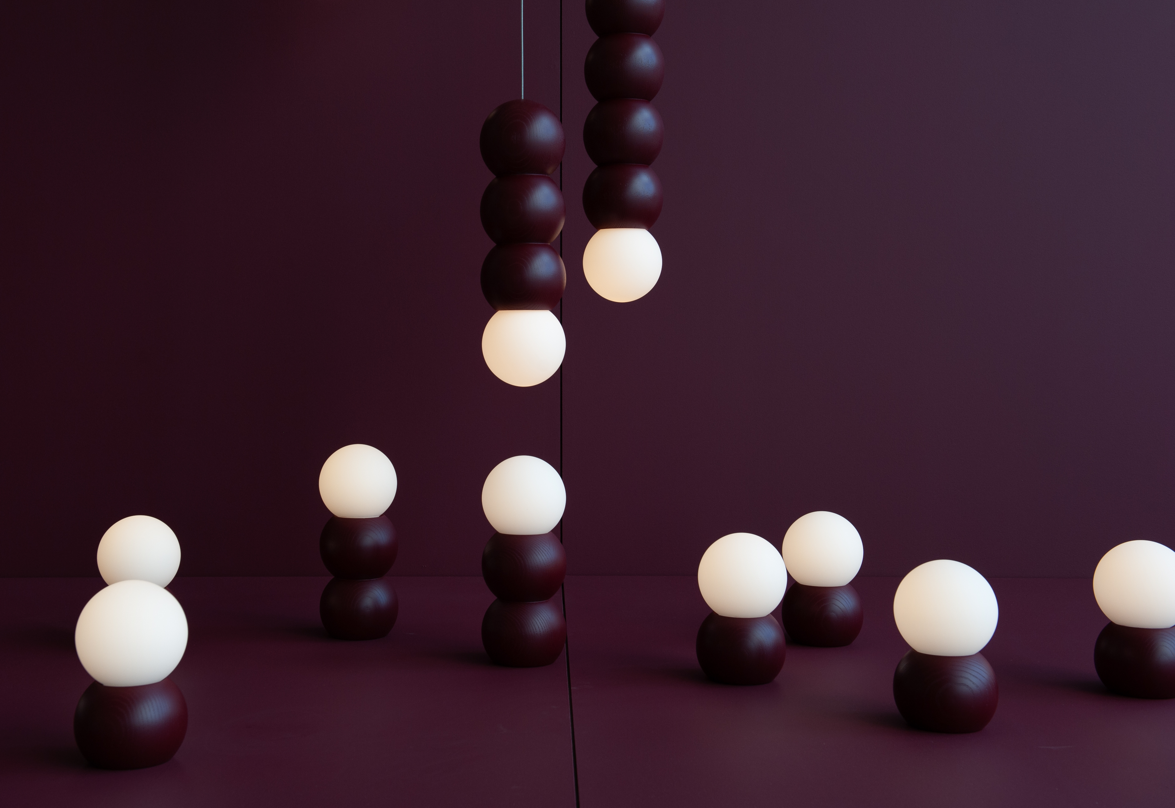 Colour Drench Stala Portable Table Lamp and Stala Pendant