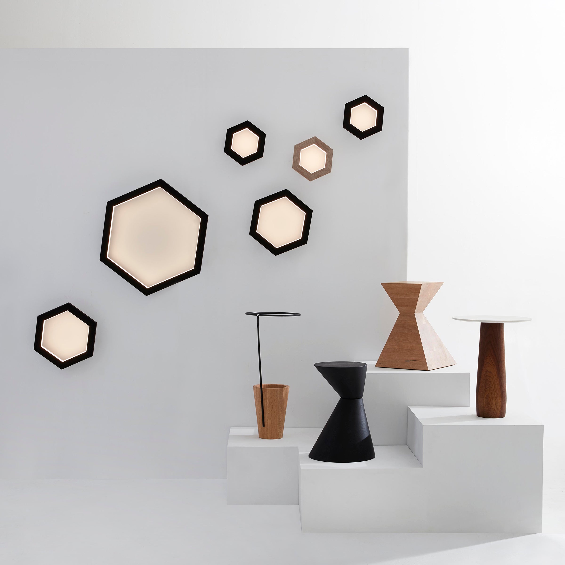 hollis morris hexagon sconce fiddlehead umbrella stand oldtown squaretown stool bedford table
