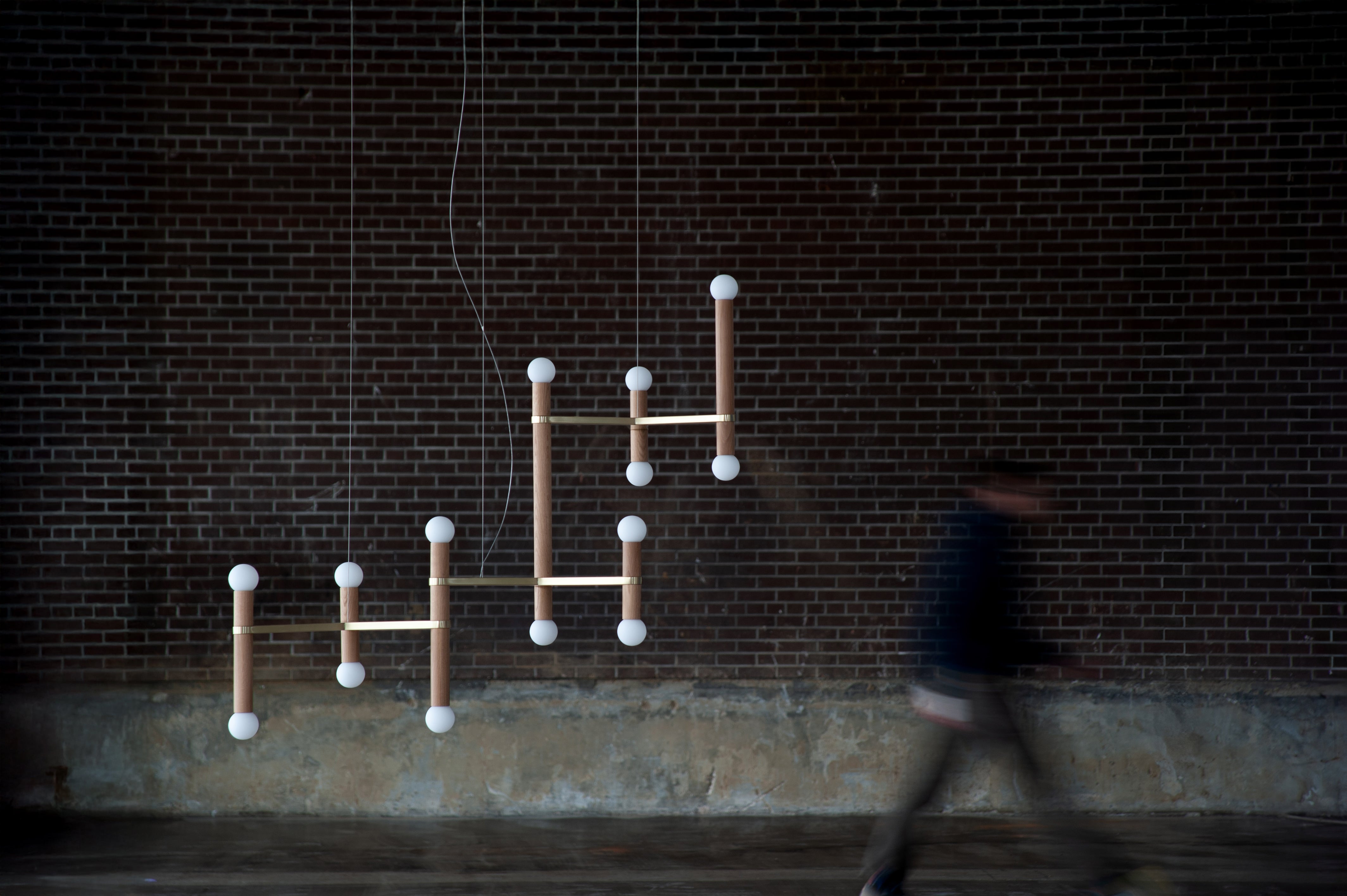 hollis morris molecule 3y w.oak natural brass brick wall daylight