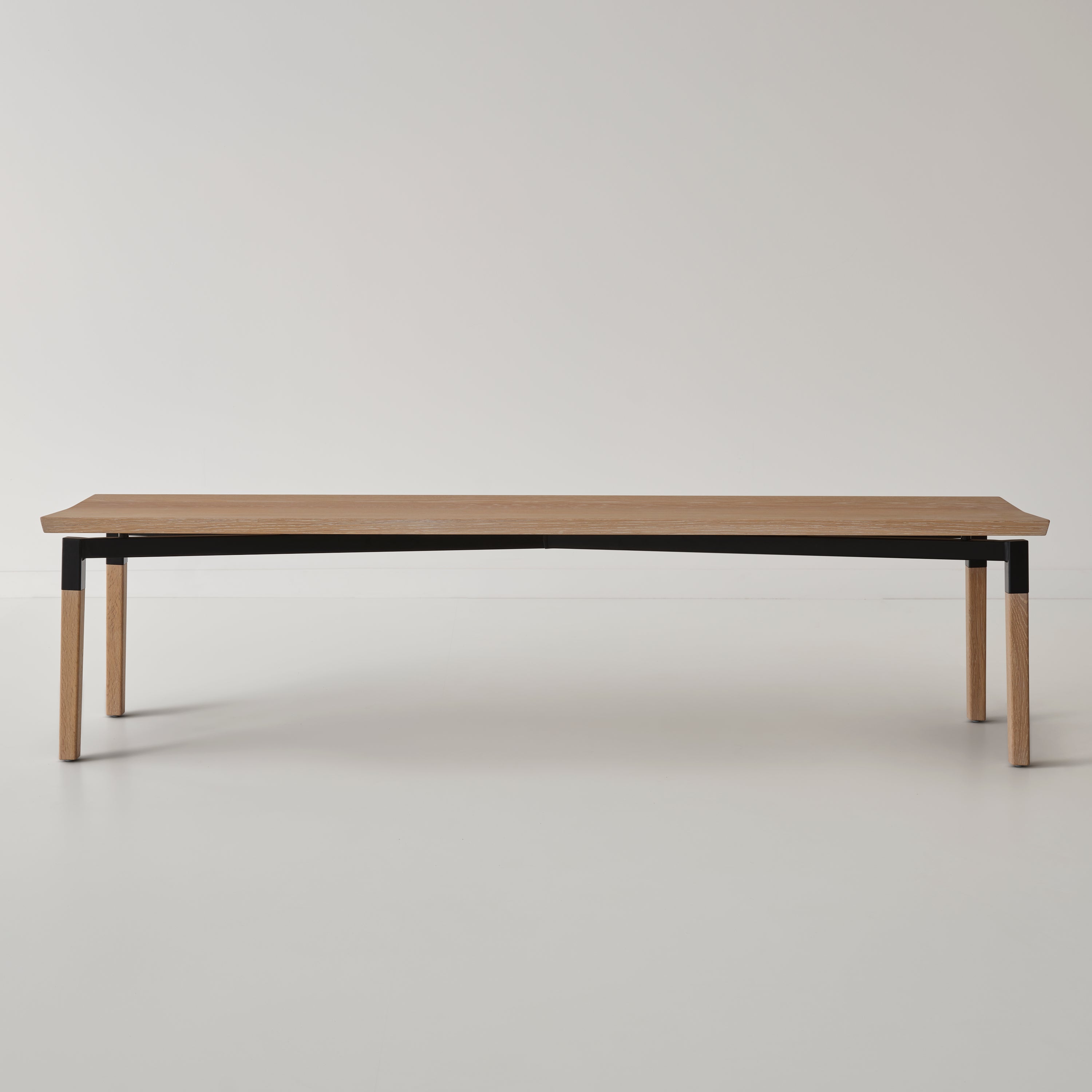 hollis morris parkdale bench w.oak natural black front