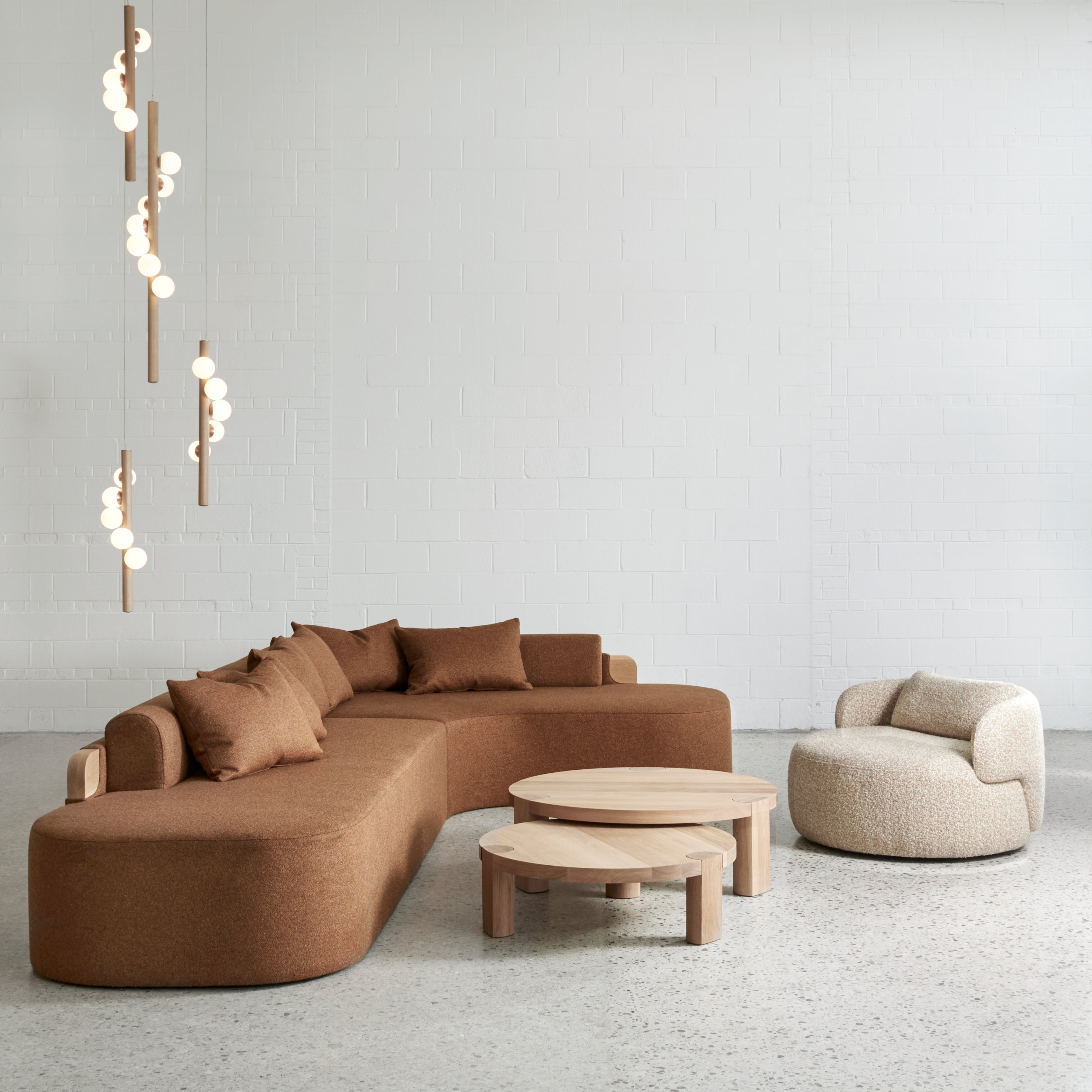 hollis morris riverside sofa levee coffee table shoal lounge chair willow vertical pendant