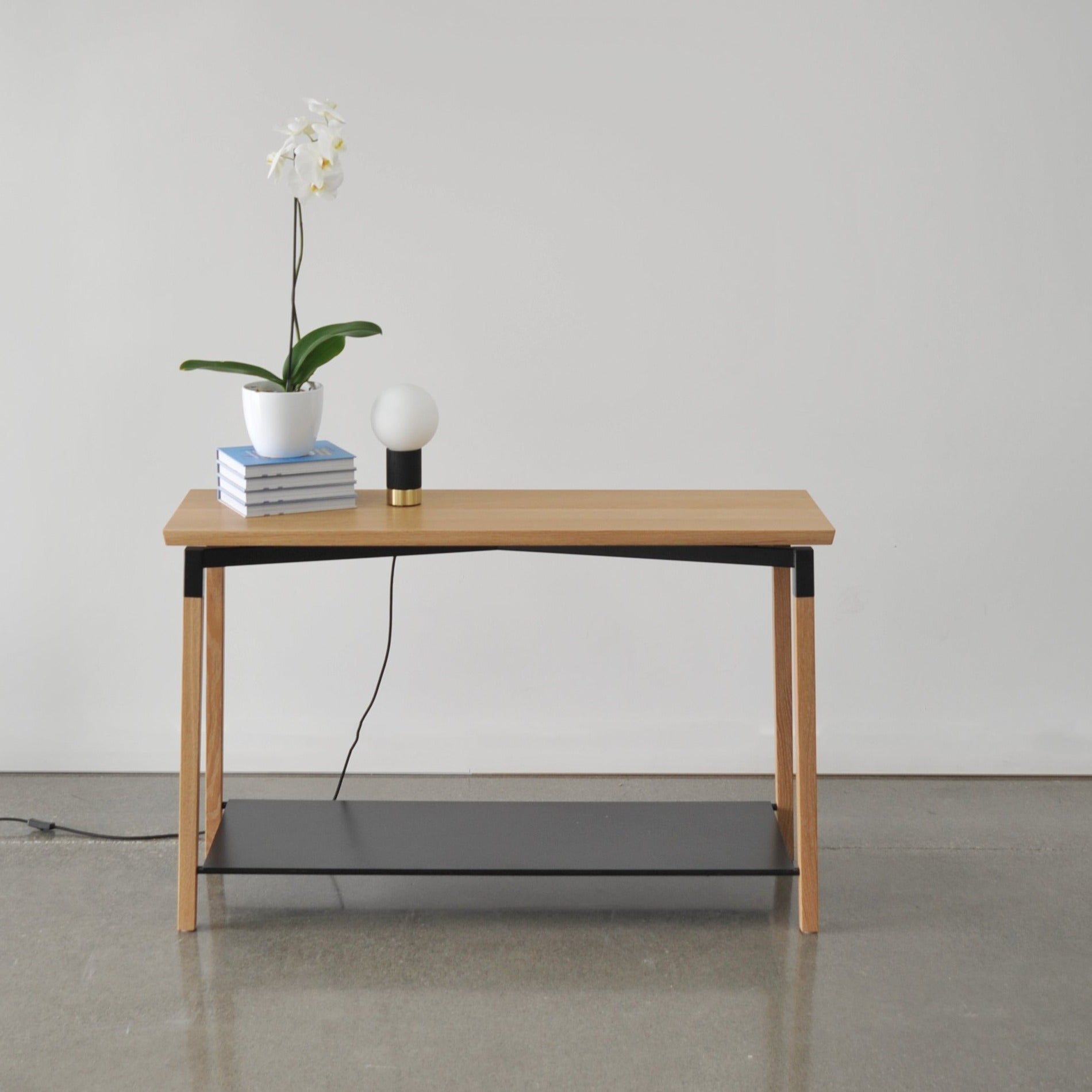 hollis morris parkdale console w.oak natural black