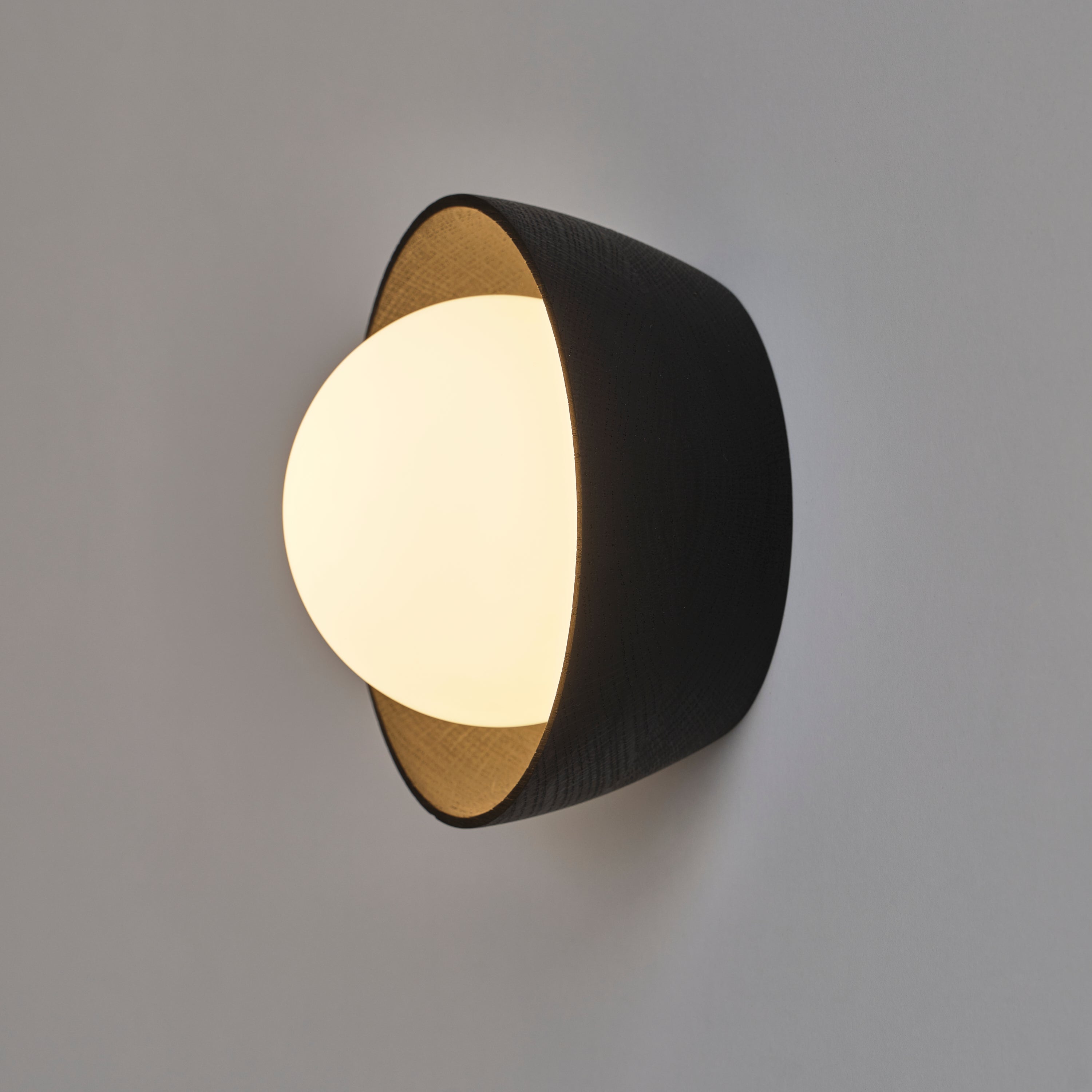 hollis morris berm orb sconce w.oak black on