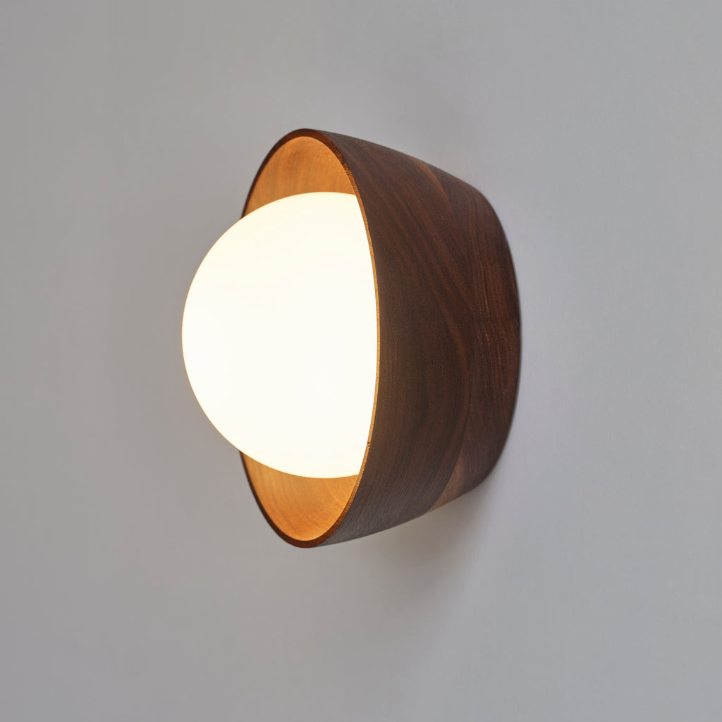 hollis morris berm orb sconce walnut on