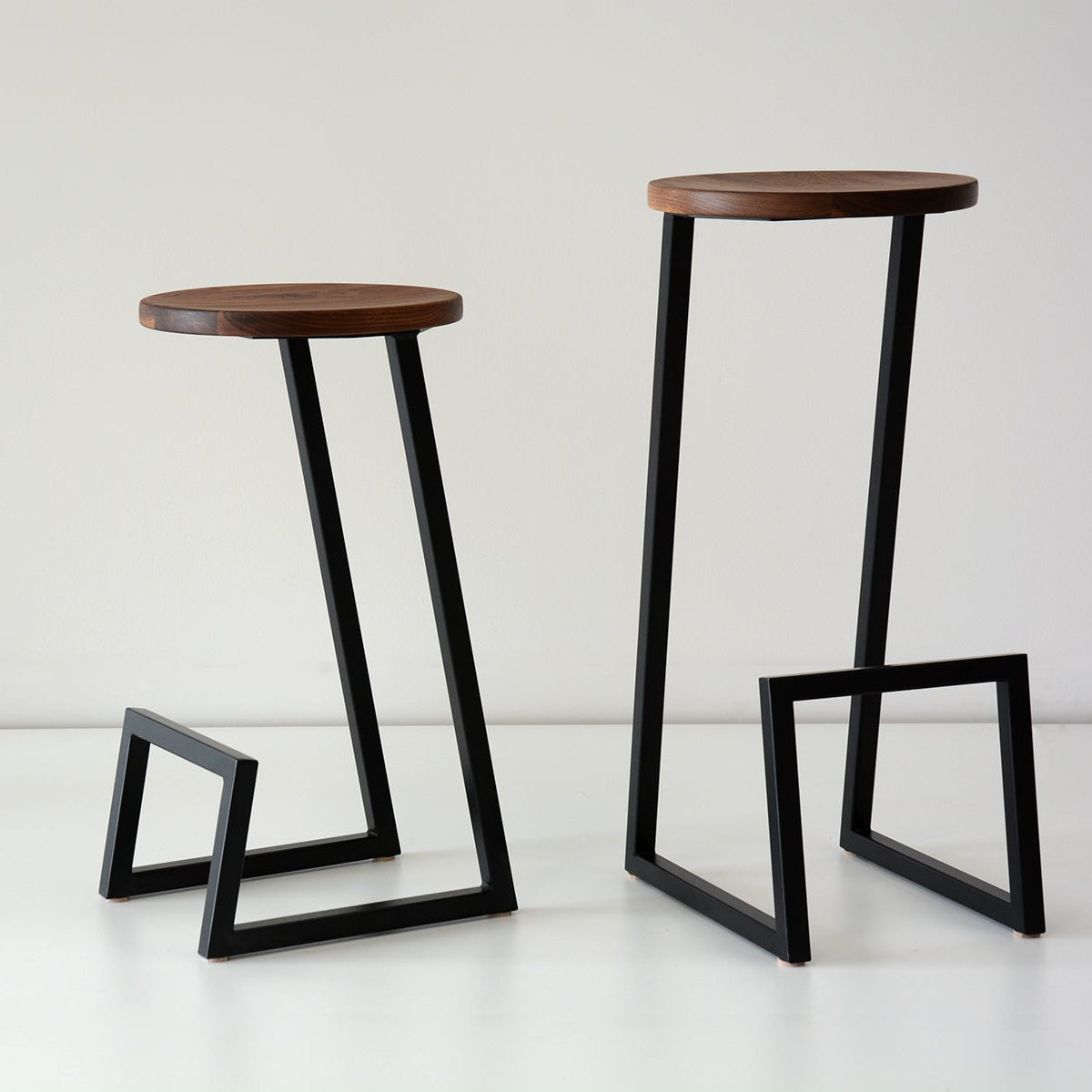 hollis morris corktown stool walnut black