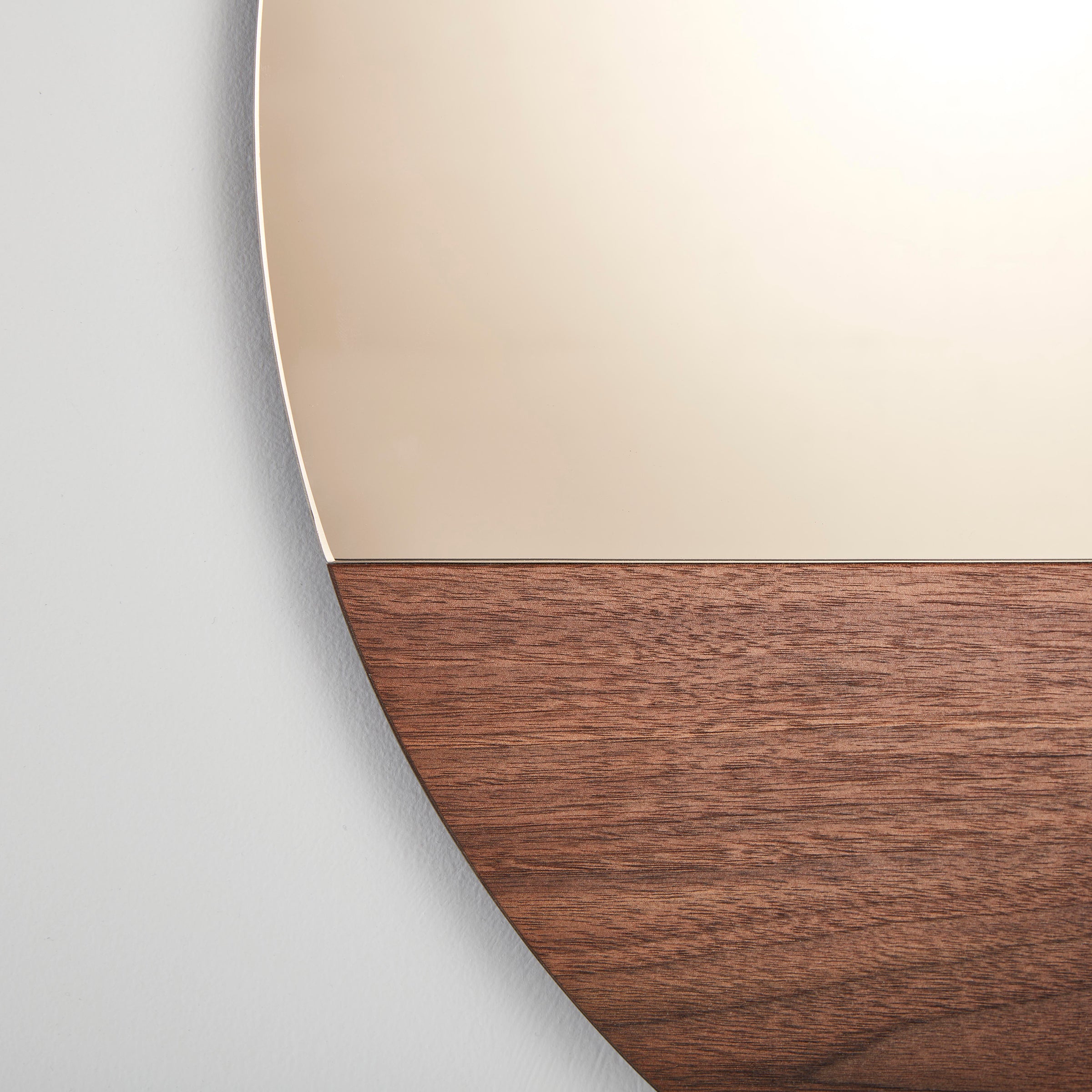 hollis morris horizon mirror walnut brass detail