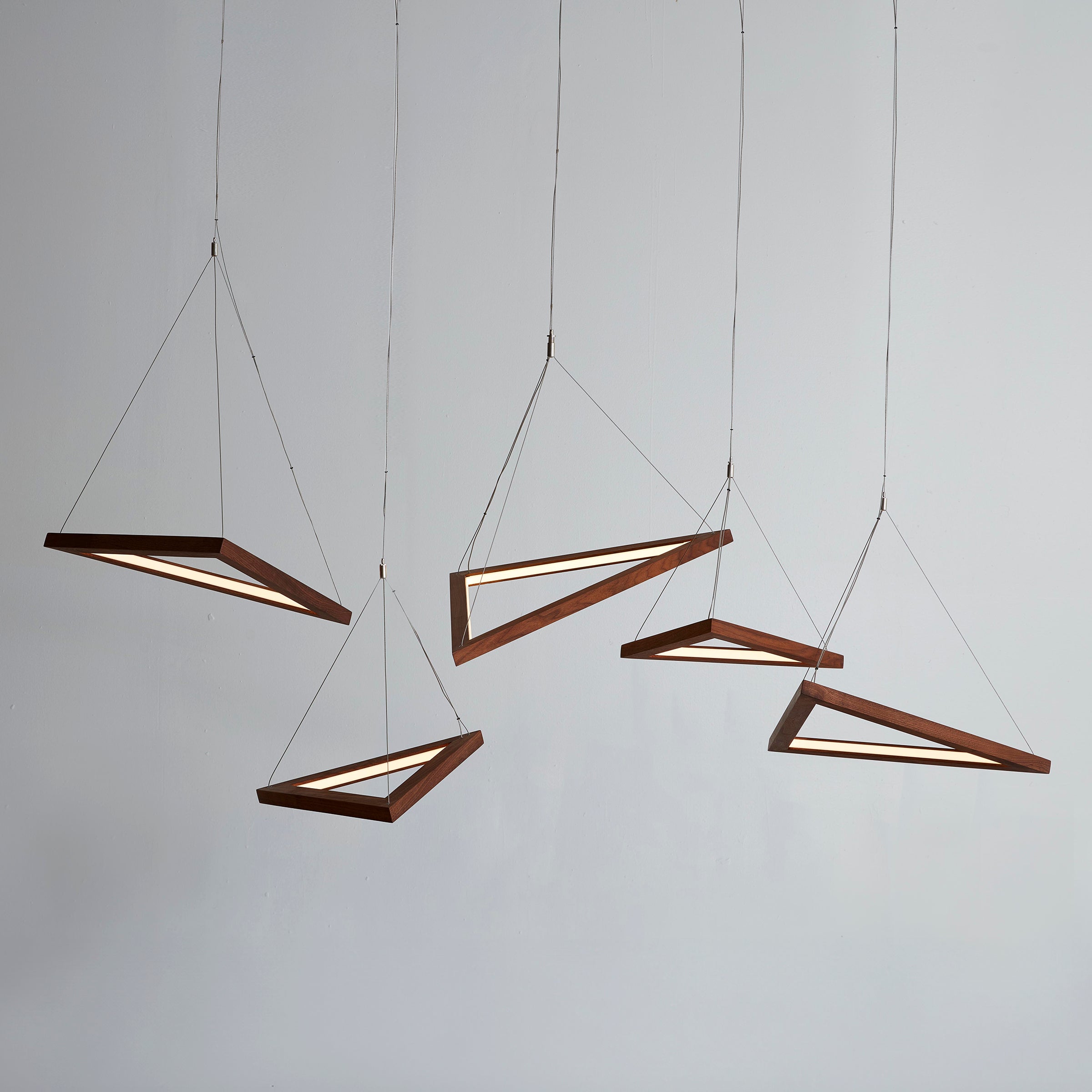 hollis morris triangle pendant walnut flock