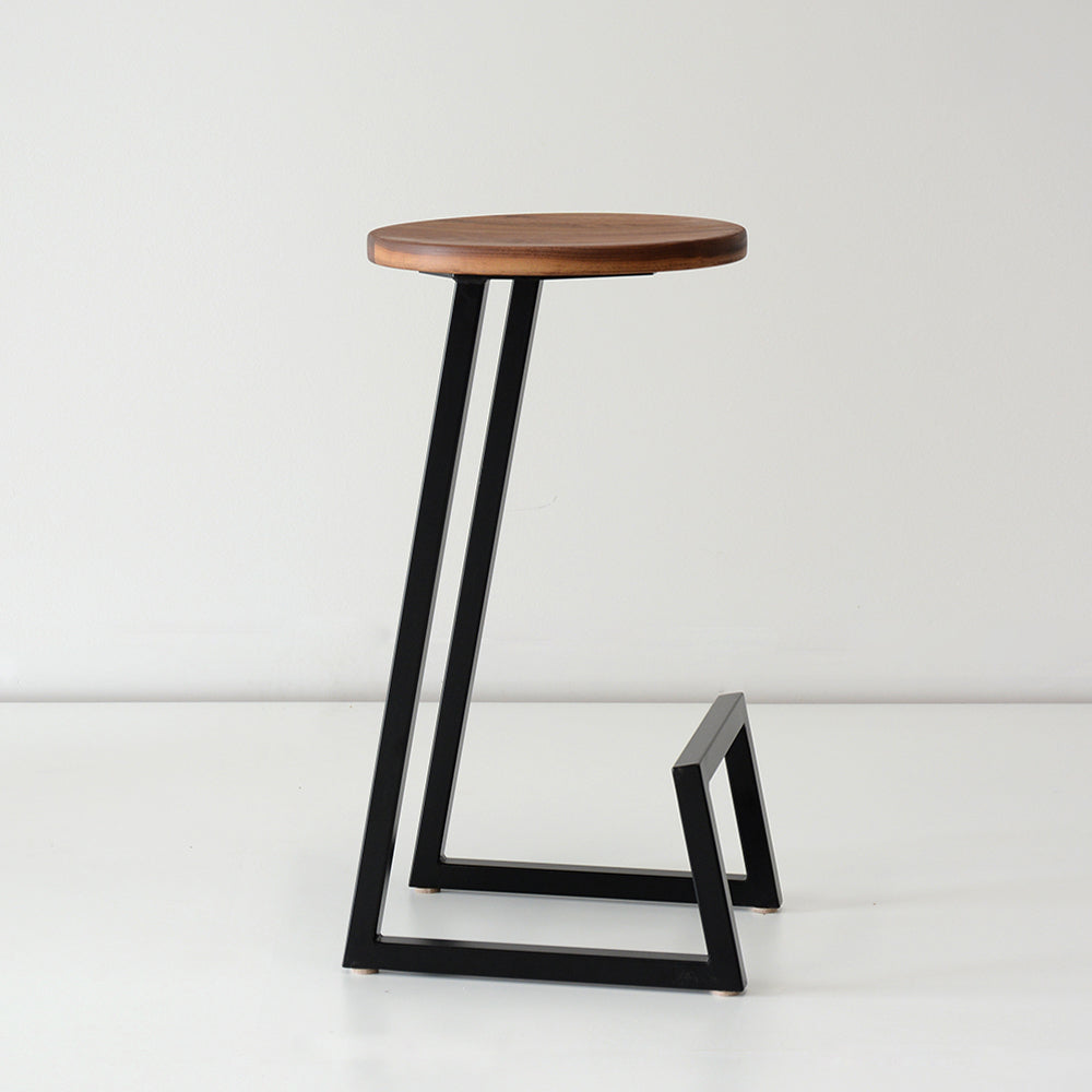 hollis morris corktown stool walnut black side