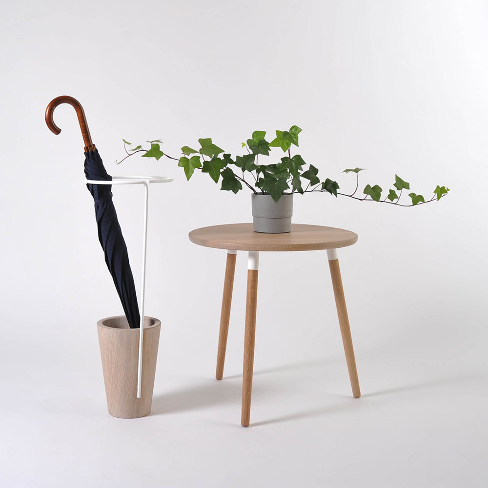 hollis morris crescenttown side table w.oak natural white fiddlehead w.oak white