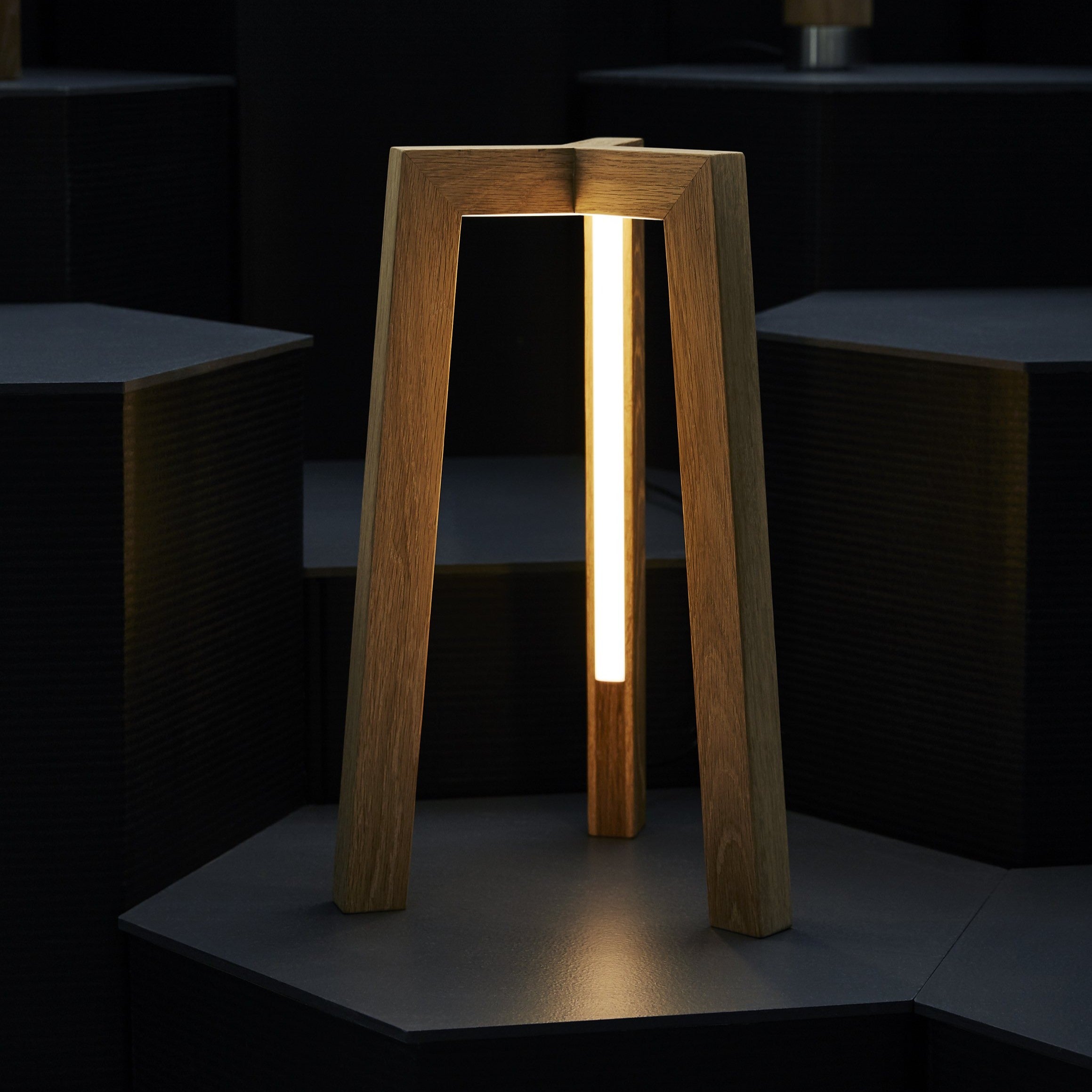 hollis morris junction table light dark hexagon