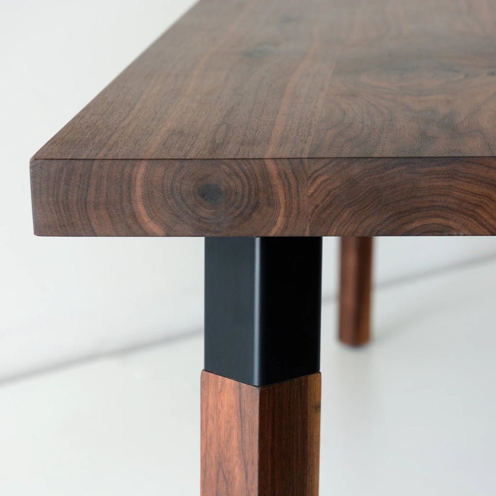 hollis morris pier table walnut black detail