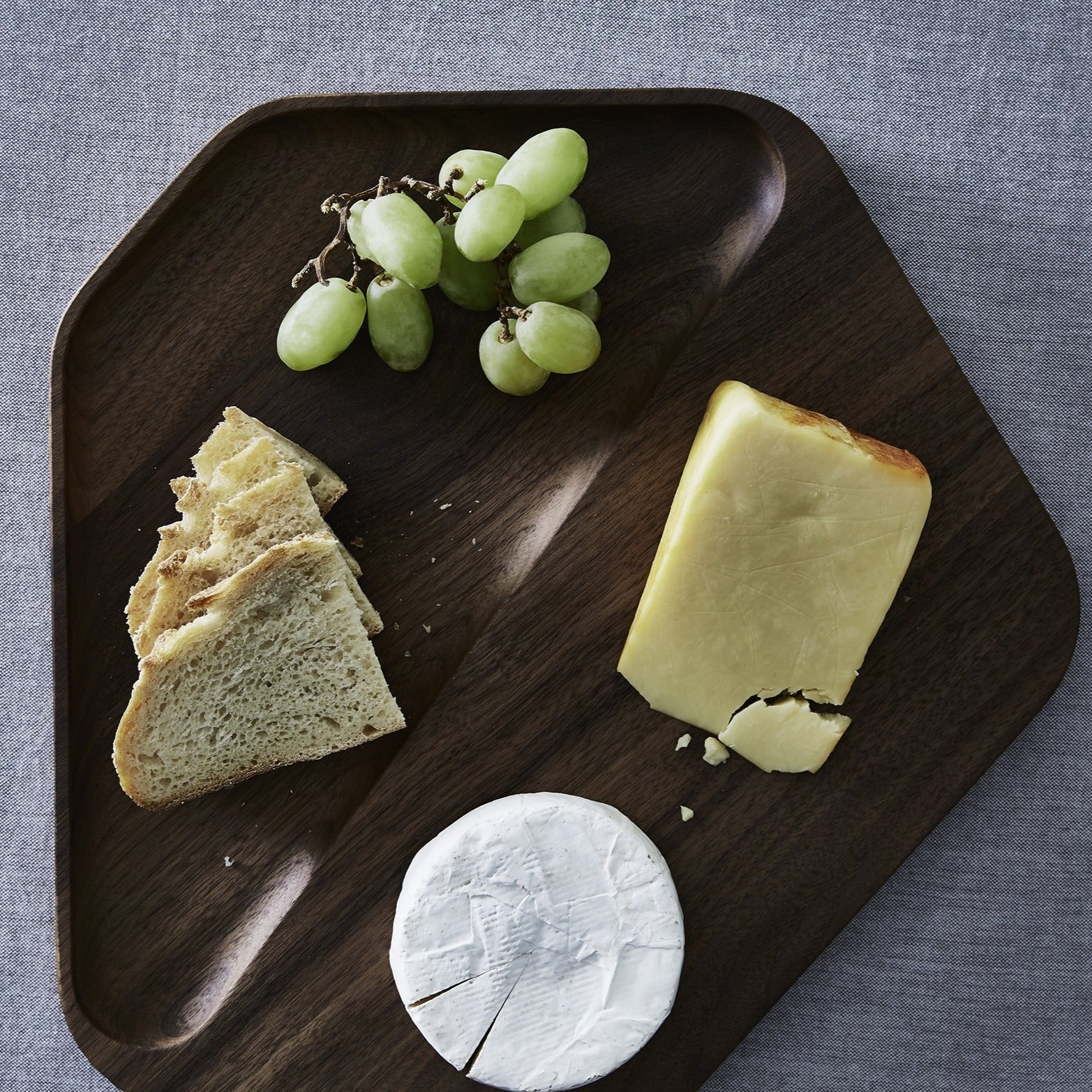 hollis morris tidal tray walnut grapes cheese