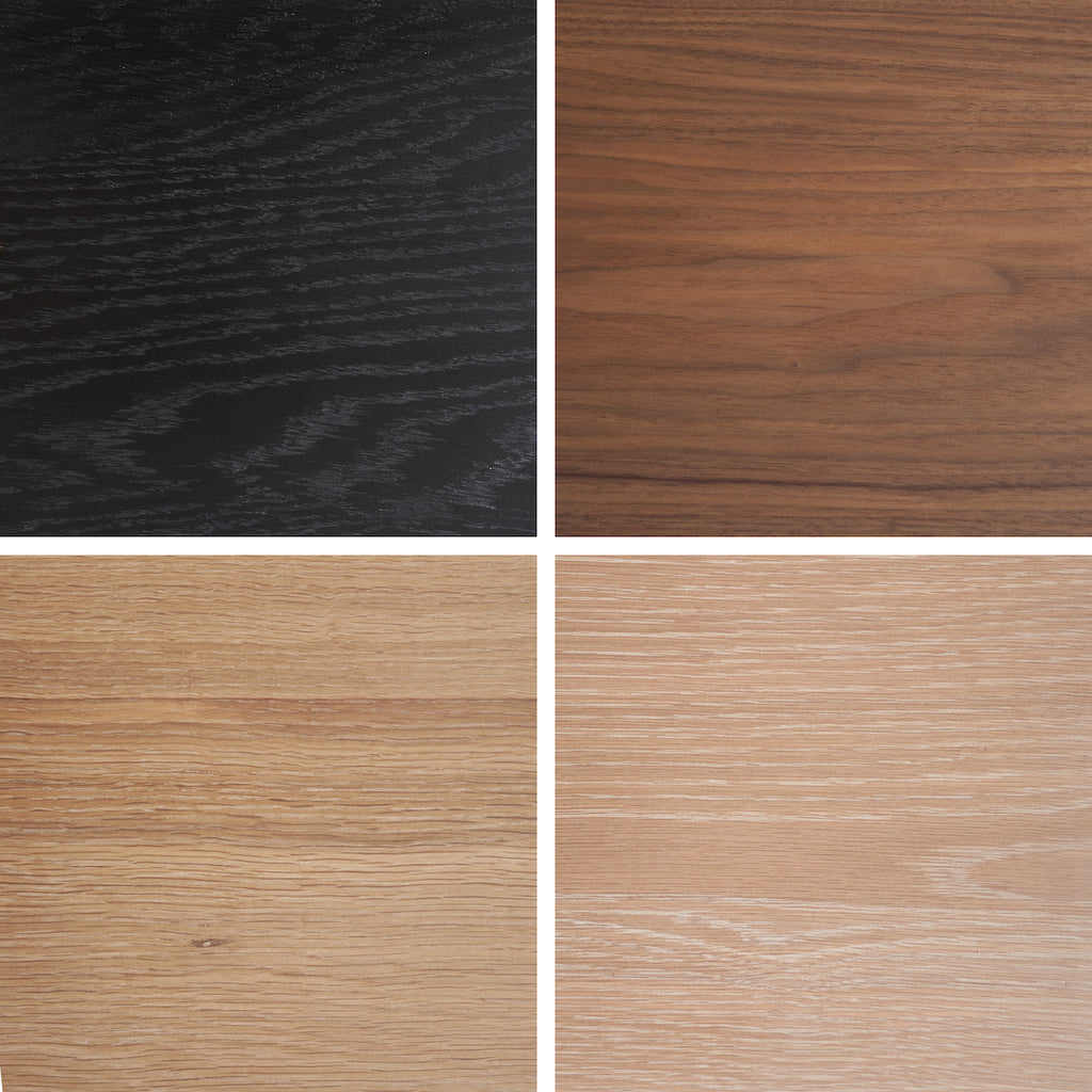 hollis morris wood samples w.oak black natural white walnut